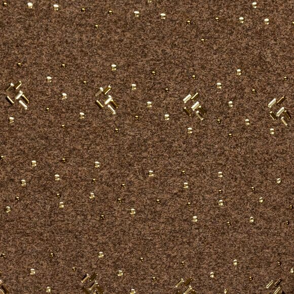 Women's XL RAFAELLA Brown Sweater with Gold Accents 3/4 Length Sleeves - Picture 3 of 5